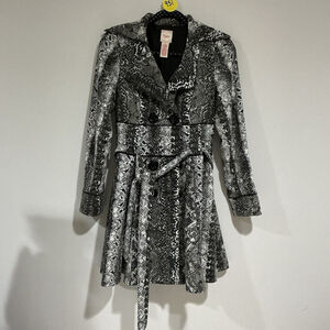 Candie's Black and Gray Snake Print Coat